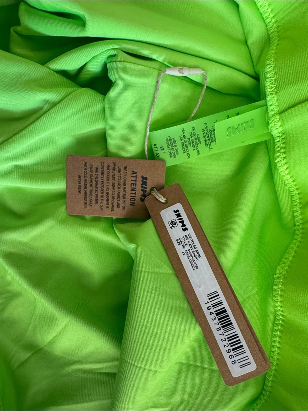 SKIMS Mid Waist Recycled Swim Men's Neon Green